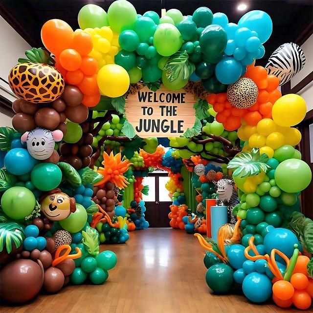 Jungle theme balloon decoration