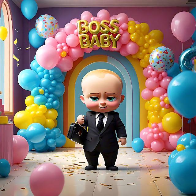 Boss Baby theme balloon decoration